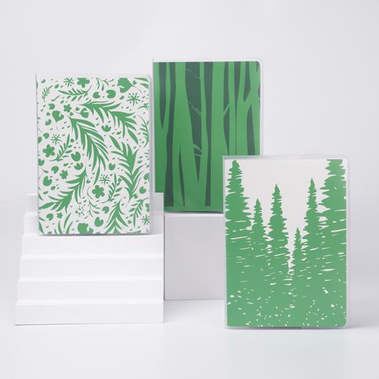 Green leaf B6 transparent PVC case binding notebook